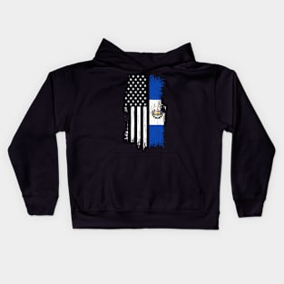 Salvadoran American Flag - Pride El Salvador Kids Hoodie